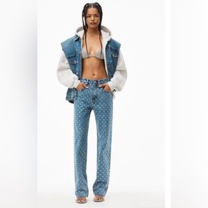 Alexander Wang Blue Crystal A Midrise Jean